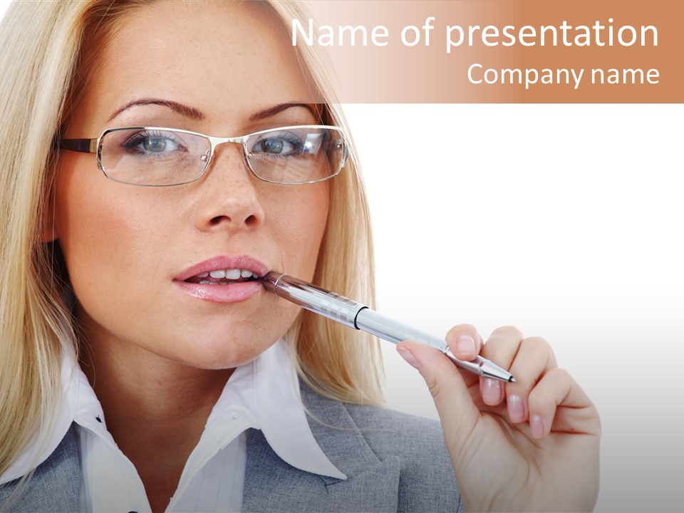 Pen Confidence Brown PowerPoint Template