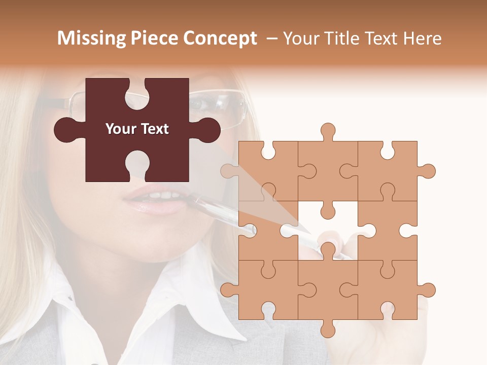 Pen Confidence Brown PowerPoint Template