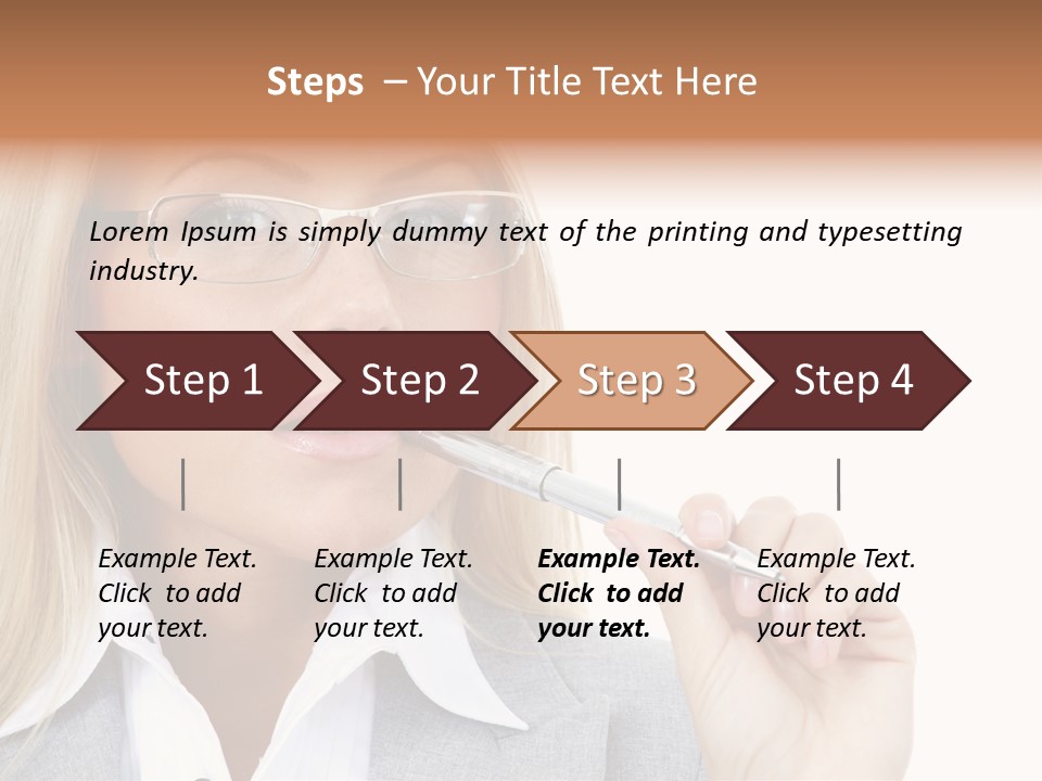 Pen Confidence Brown PowerPoint Template
