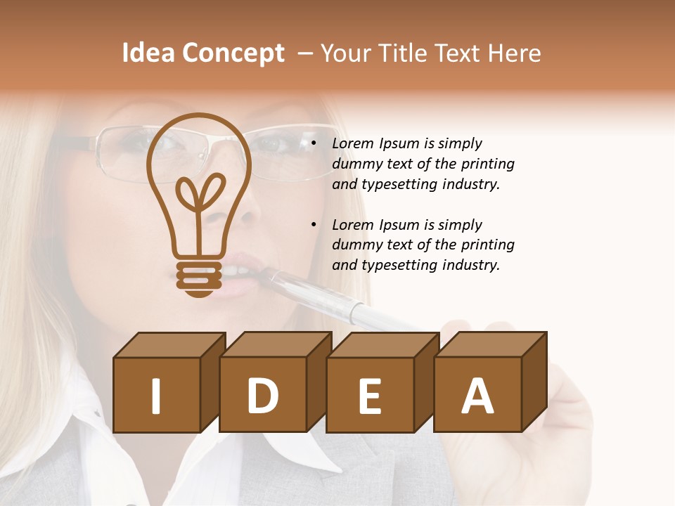 Pen Confidence Brown PowerPoint Template