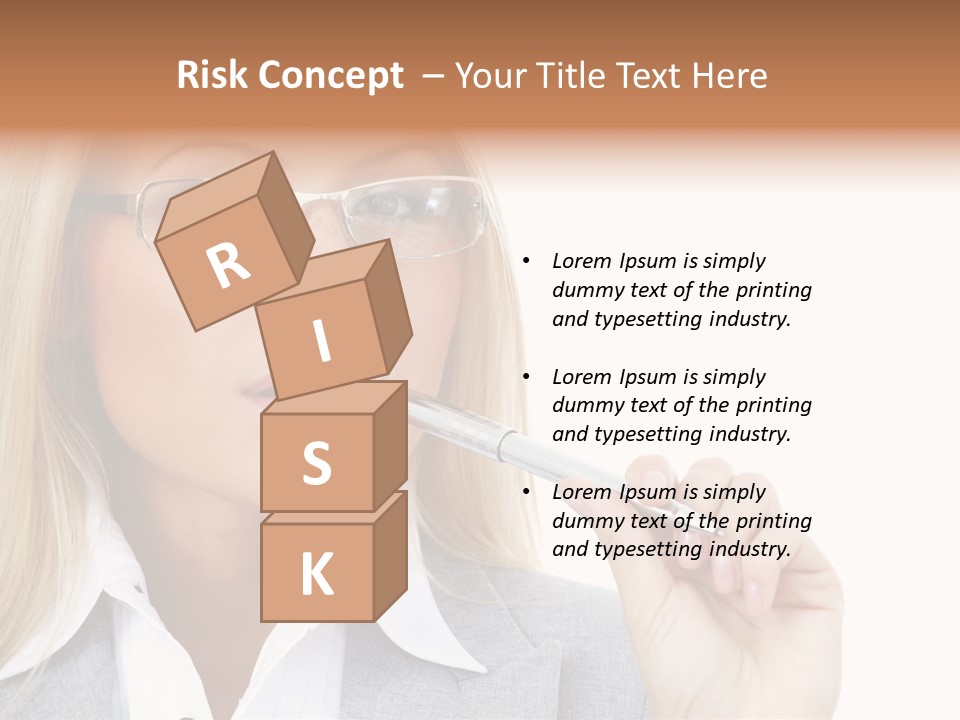 Pen Confidence Brown PowerPoint Template