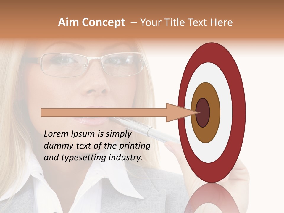 Pen Confidence Brown PowerPoint Template