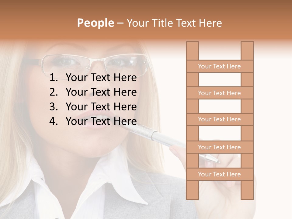Pen Confidence Brown PowerPoint Template