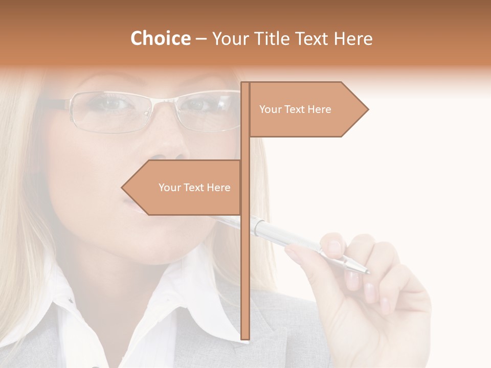 Pen Confidence Brown PowerPoint Template