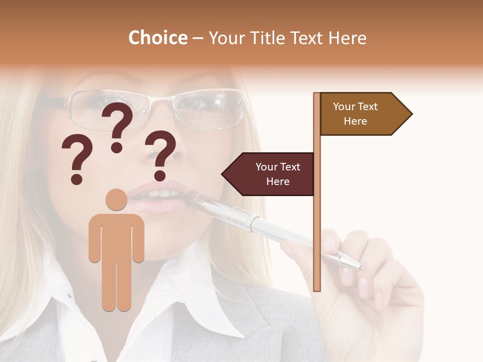 Pen Confidence Brown PowerPoint Template