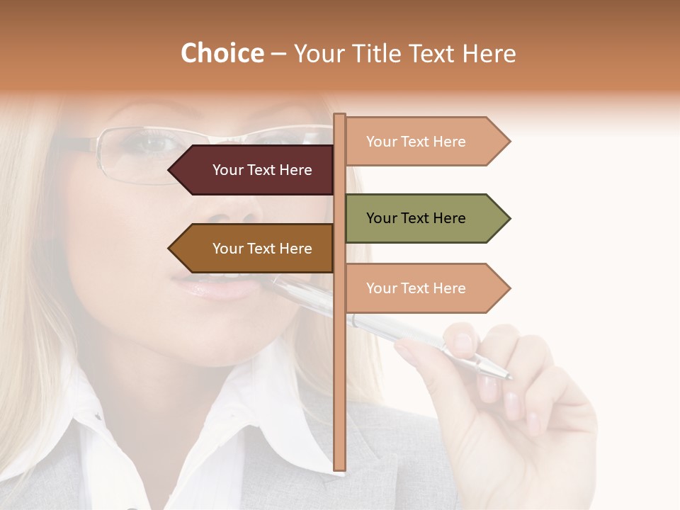 Pen Confidence Brown PowerPoint Template