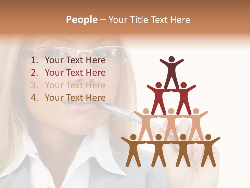 Pen Confidence Brown PowerPoint Template