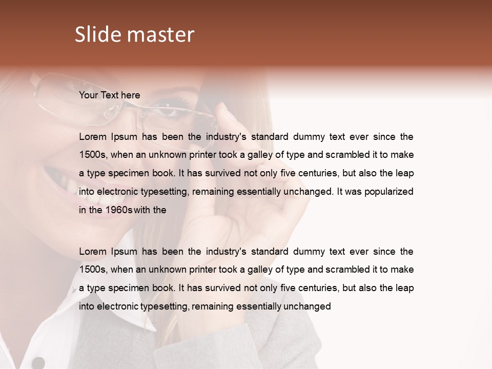 Eyewear Blond Pretty PowerPoint Template