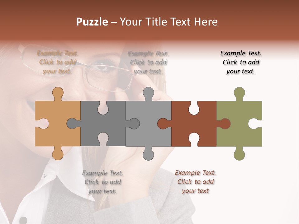 Eyewear Blond Pretty PowerPoint Template