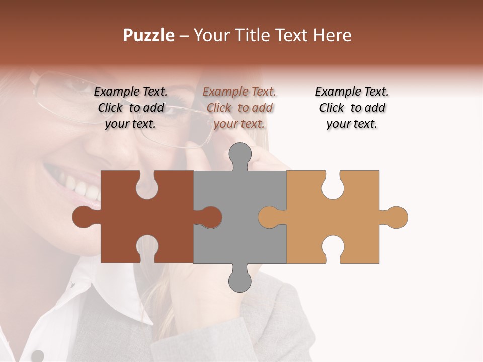 Eyewear Blond Pretty PowerPoint Template