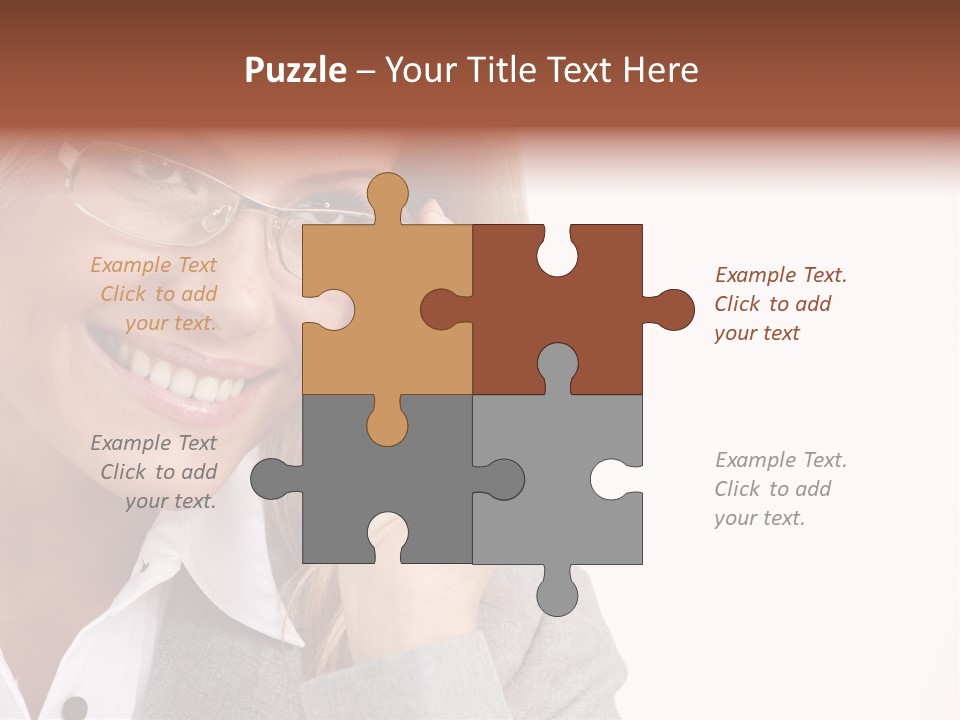 Eyewear Blond Pretty PowerPoint Template