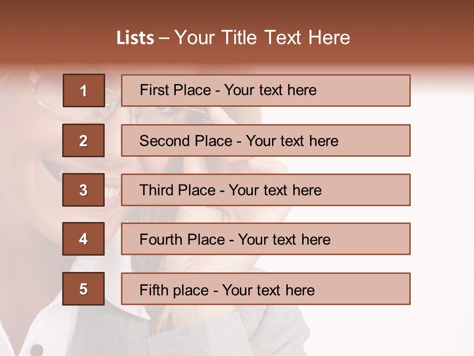 Eyewear Blond Pretty PowerPoint Template