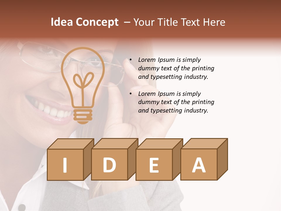 Eyewear Blond Pretty PowerPoint Template