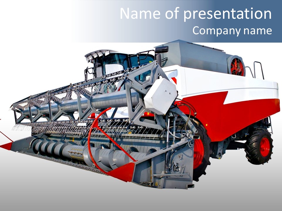 Farming Modern Thresher PowerPoint Template