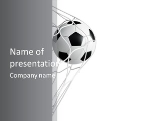 Hexagon Football Isolated PowerPoint Template