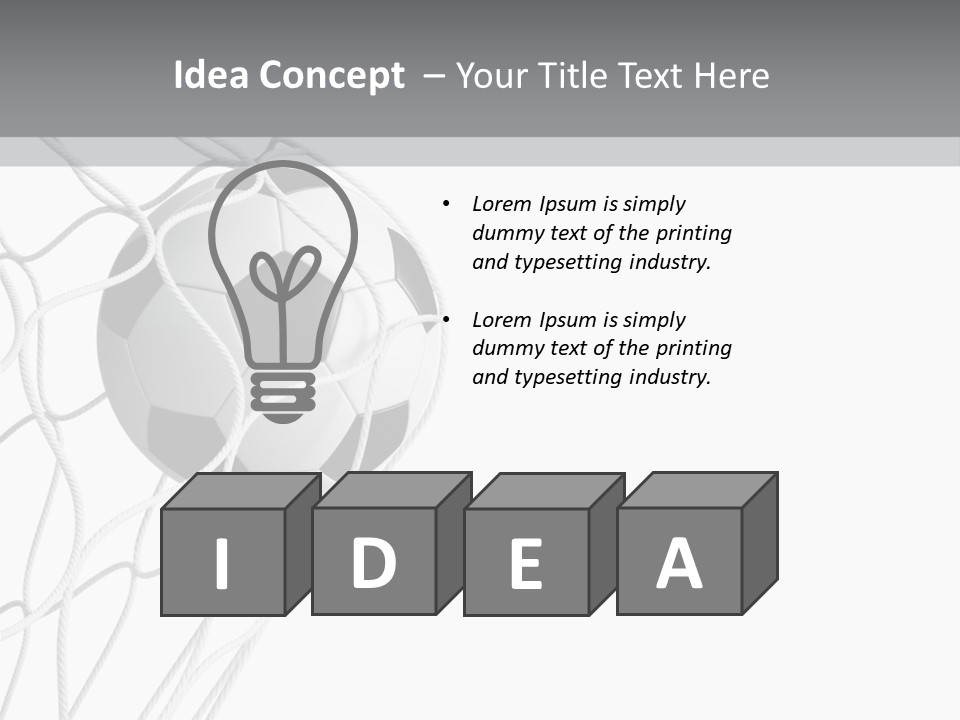 Hexagon Football Isolated PowerPoint Template