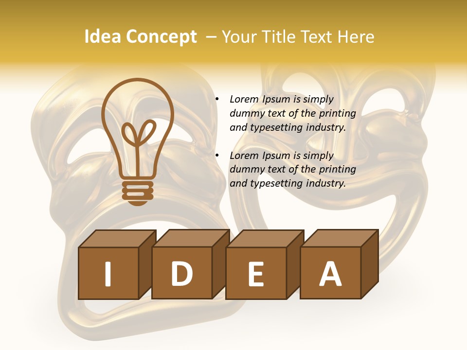 Oposites Tragedy Performing PowerPoint Template