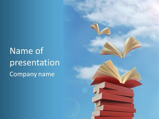 Storybook Workbook Flying PowerPoint Template