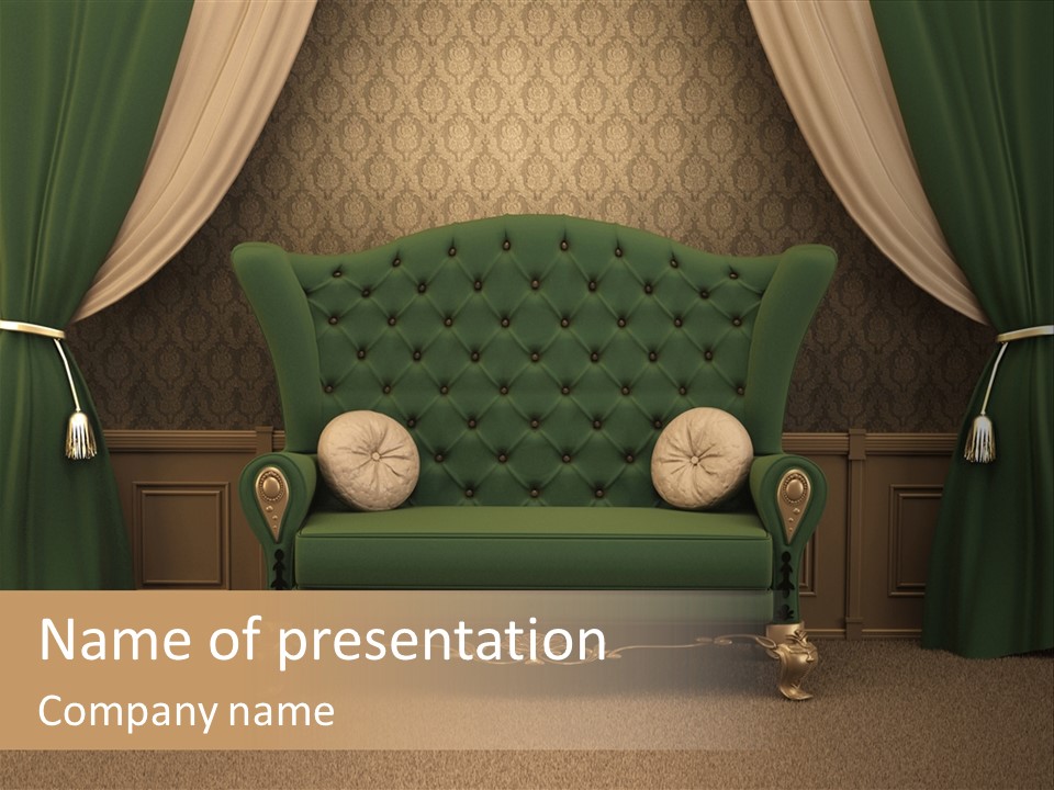 Opera Green Golden PowerPoint Template