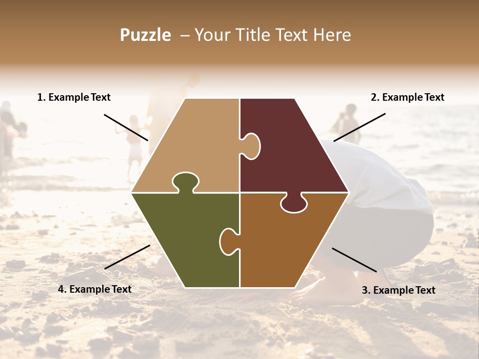 A Young Boy Playing In The Sand At The Beach PowerPoint Template