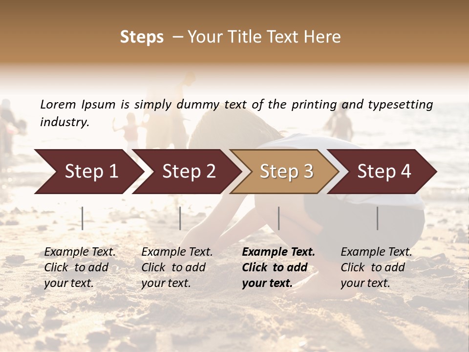 A Young Boy Playing In The Sand At The Beach PowerPoint Template