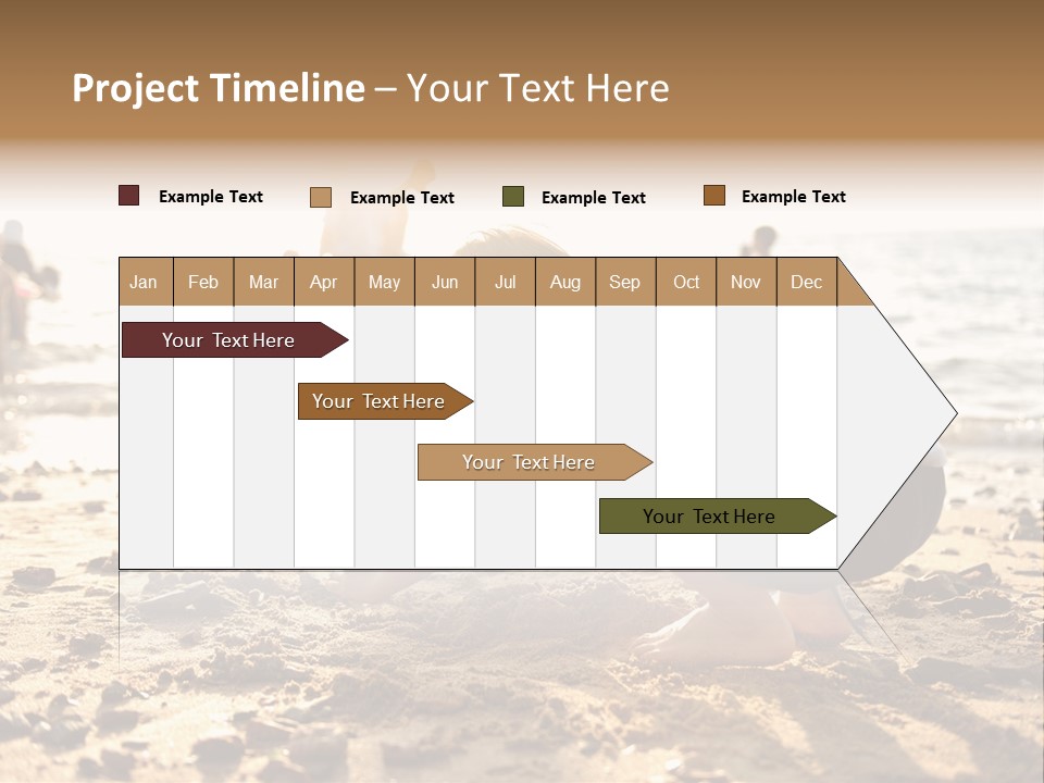A Young Boy Playing In The Sand At The Beach PowerPoint Template