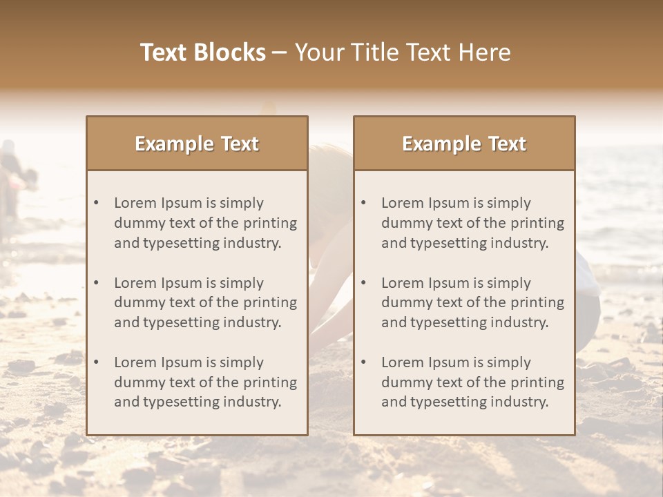 A Young Boy Playing In The Sand At The Beach PowerPoint Template