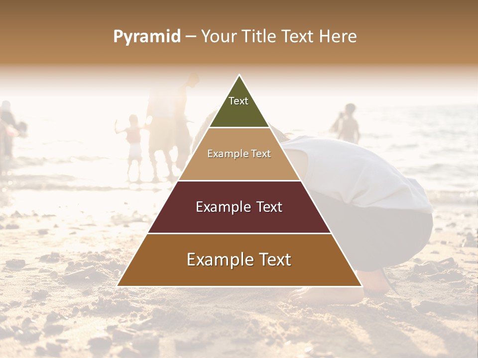 A Young Boy Playing In The Sand At The Beach PowerPoint Template