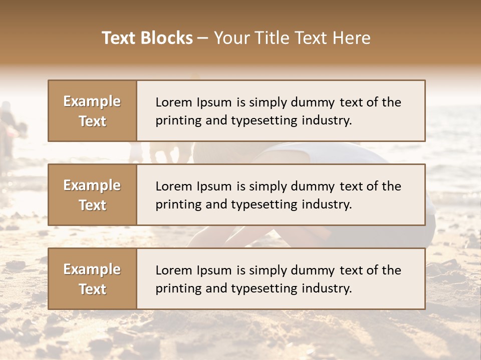 A Young Boy Playing In The Sand At The Beach PowerPoint Template