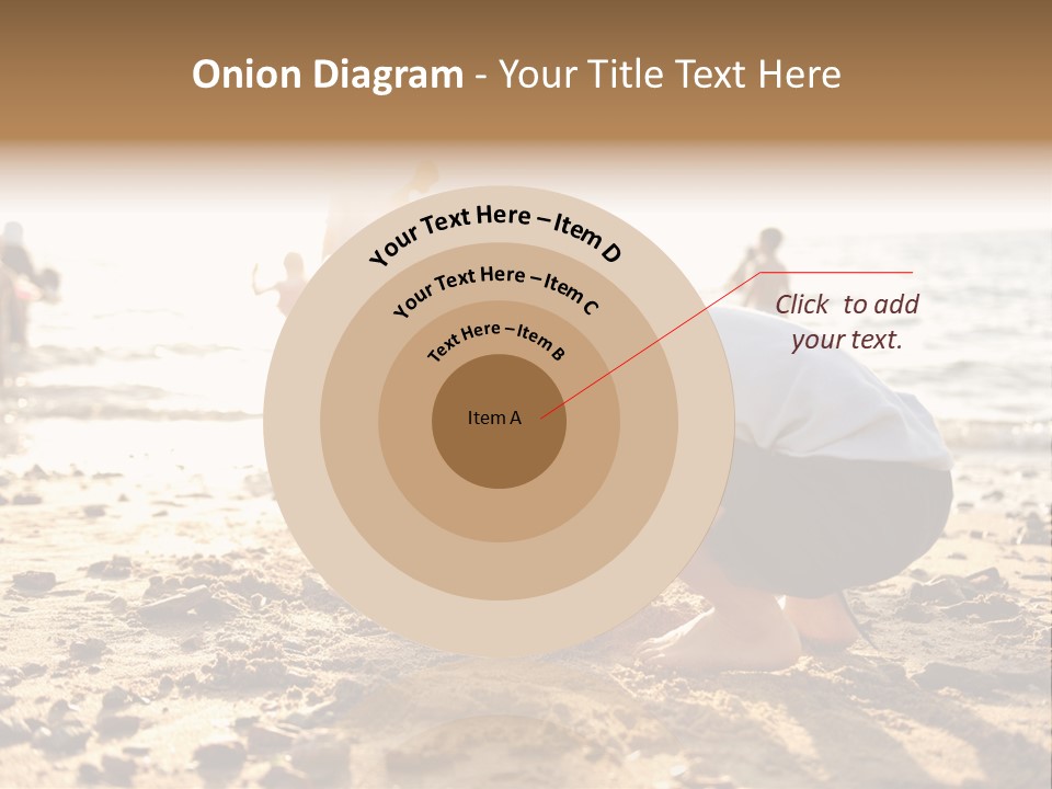 A Young Boy Playing In The Sand At The Beach PowerPoint Template