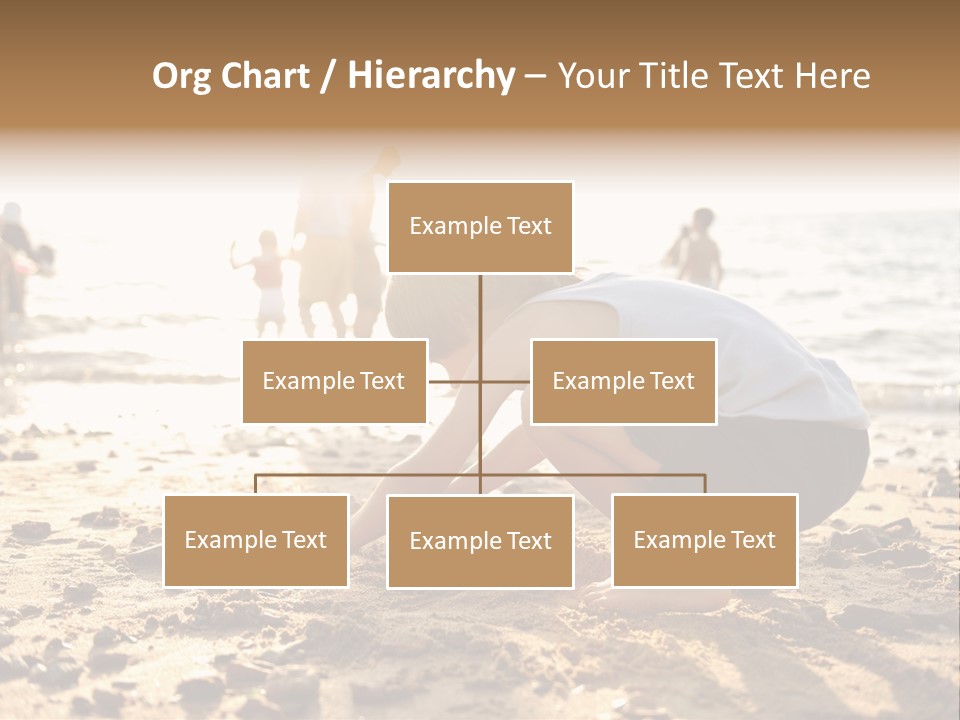 A Young Boy Playing In The Sand At The Beach PowerPoint Template