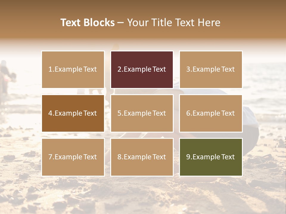 A Young Boy Playing In The Sand At The Beach PowerPoint Template