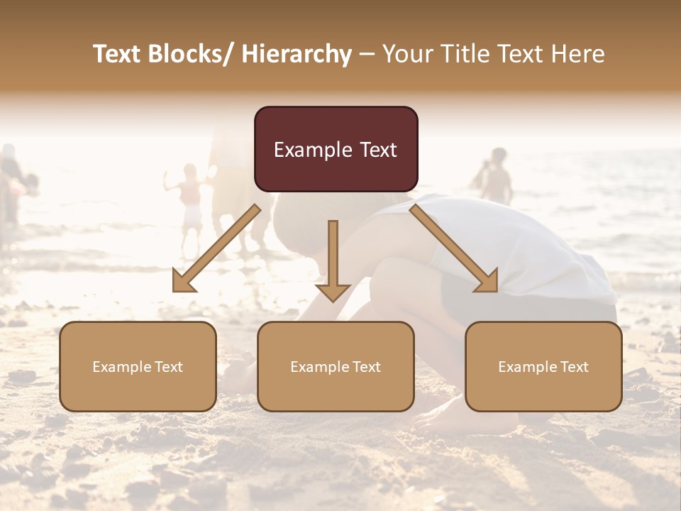 A Young Boy Playing In The Sand At The Beach PowerPoint Template