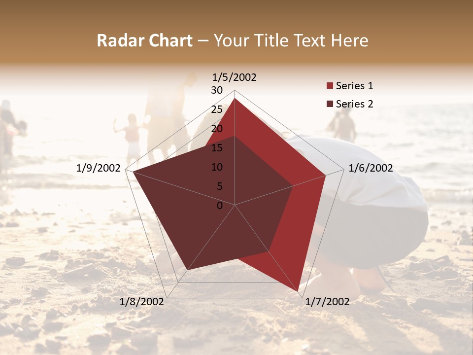 A Young Boy Playing In The Sand At The Beach PowerPoint Template