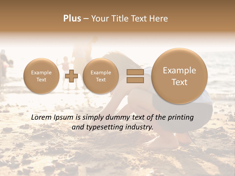 A Young Boy Playing In The Sand At The Beach PowerPoint Template