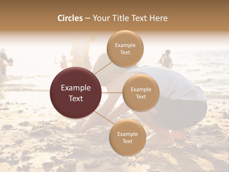 A Young Boy Playing In The Sand At The Beach PowerPoint Template