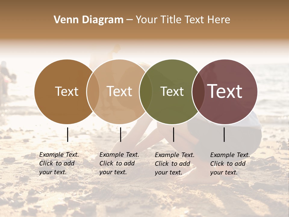 A Young Boy Playing In The Sand At The Beach PowerPoint Template