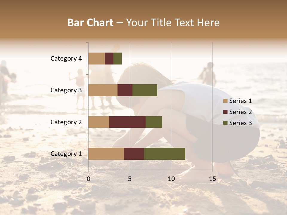 A Young Boy Playing In The Sand At The Beach PowerPoint Template