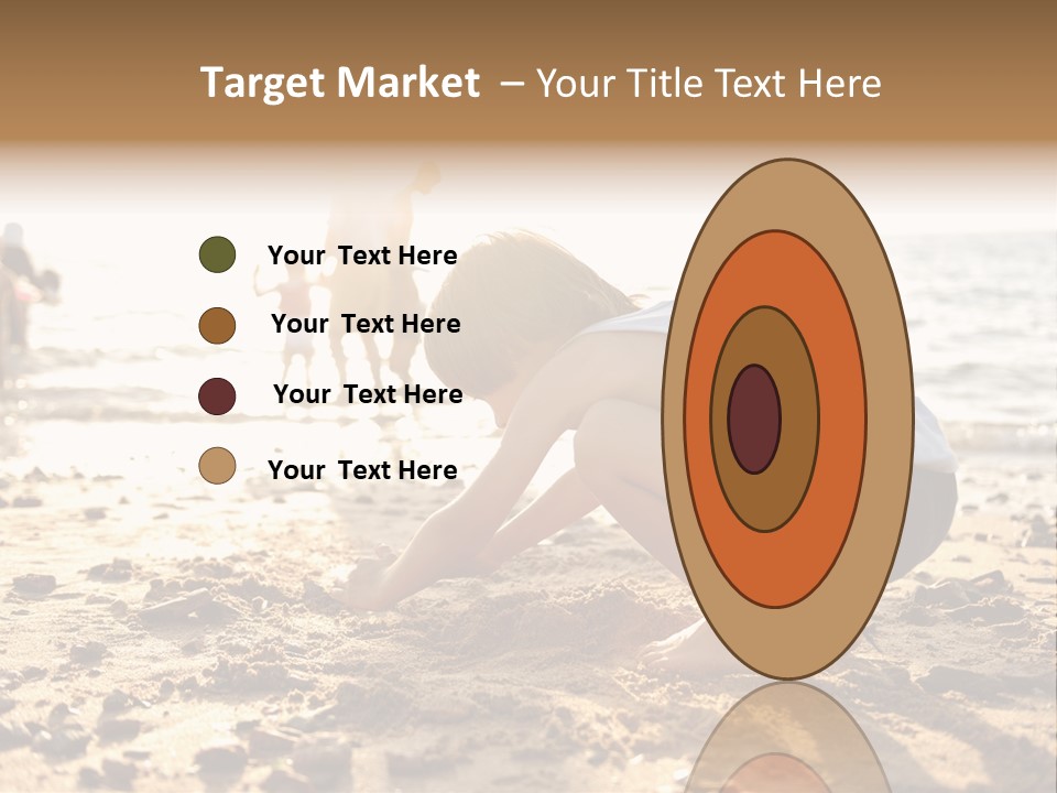 A Young Boy Playing In The Sand At The Beach PowerPoint Template