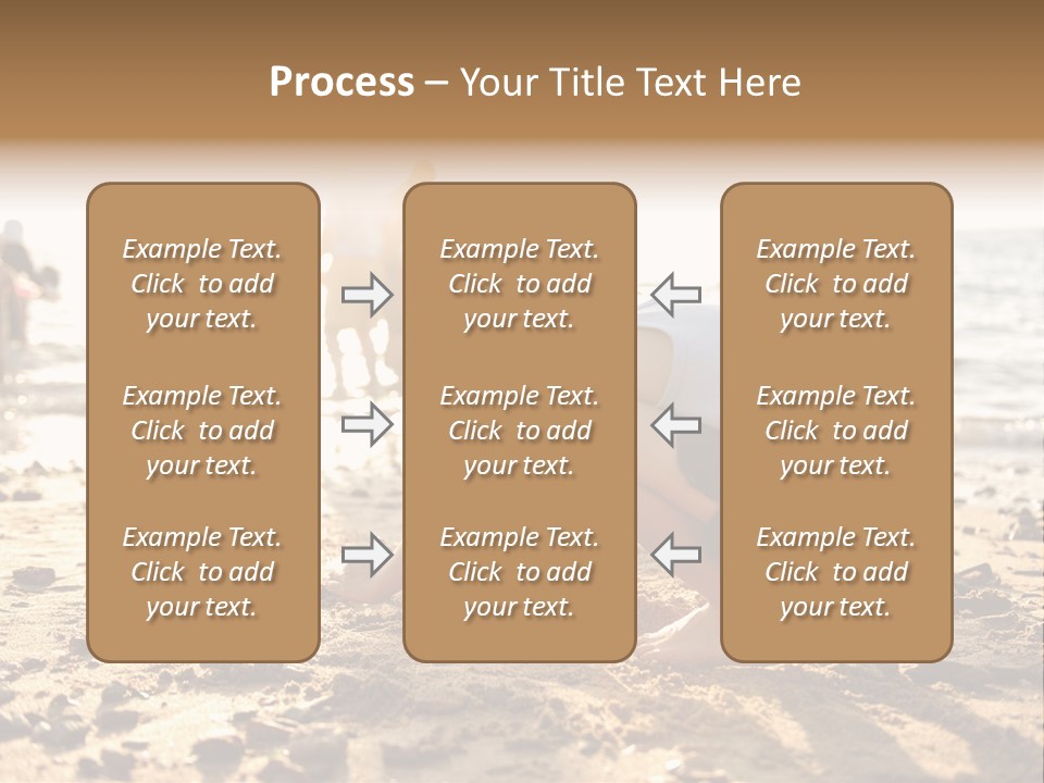 A Young Boy Playing In The Sand At The Beach PowerPoint Template