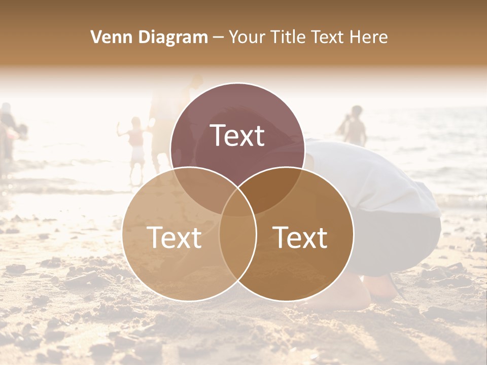 A Young Boy Playing In The Sand At The Beach PowerPoint Template