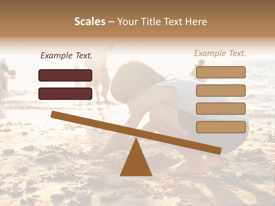 A Young Boy Playing In The Sand At The Beach PowerPoint Template
