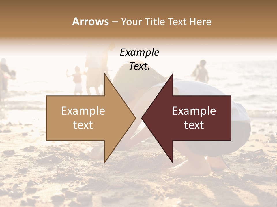 A Young Boy Playing In The Sand At The Beach PowerPoint Template