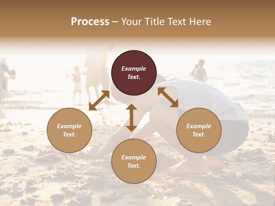 A Young Boy Playing In The Sand At The Beach PowerPoint Template