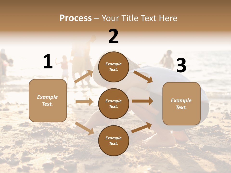 A Young Boy Playing In The Sand At The Beach PowerPoint Template