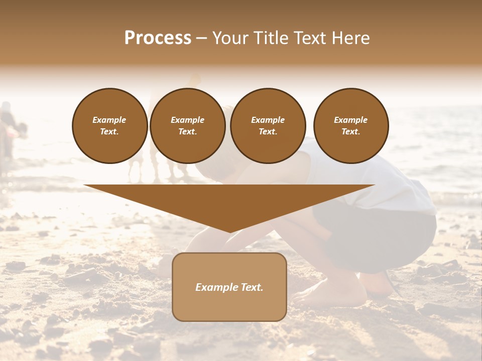 A Young Boy Playing In The Sand At The Beach PowerPoint Template