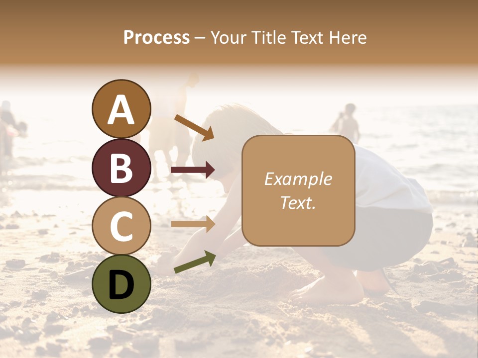 A Young Boy Playing In The Sand At The Beach PowerPoint Template