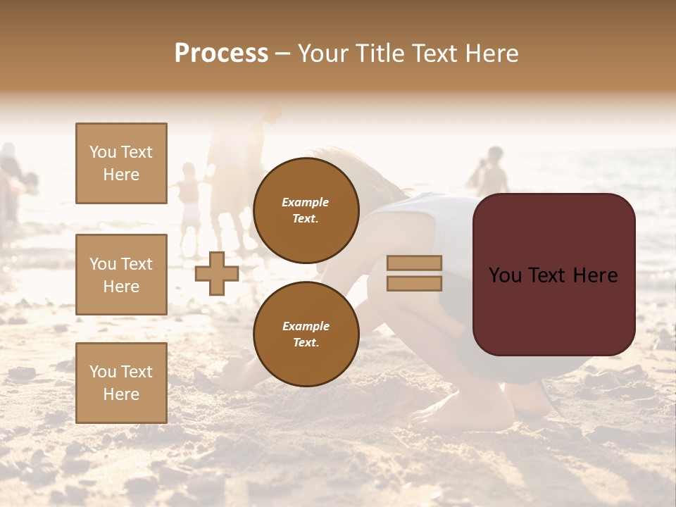 A Young Boy Playing In The Sand At The Beach PowerPoint Template