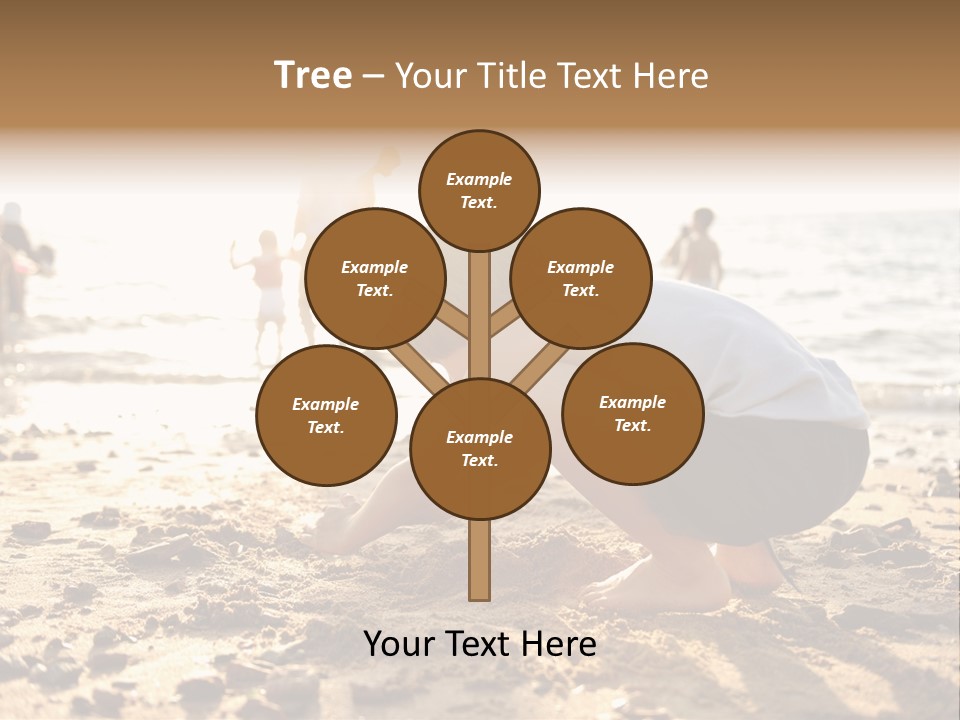 A Young Boy Playing In The Sand At The Beach PowerPoint Template