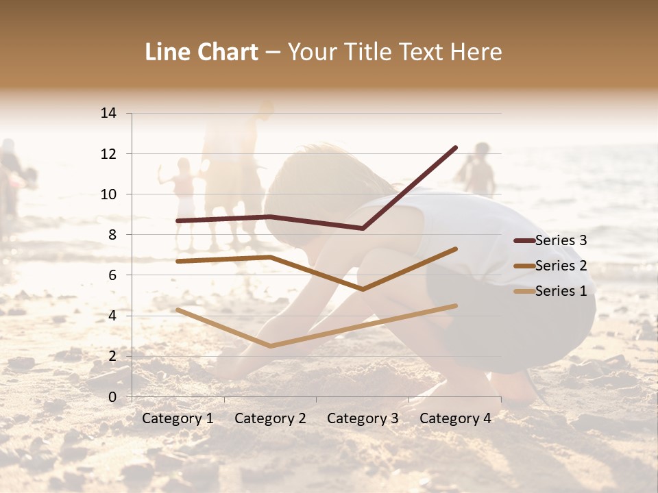 A Young Boy Playing In The Sand At The Beach PowerPoint Template